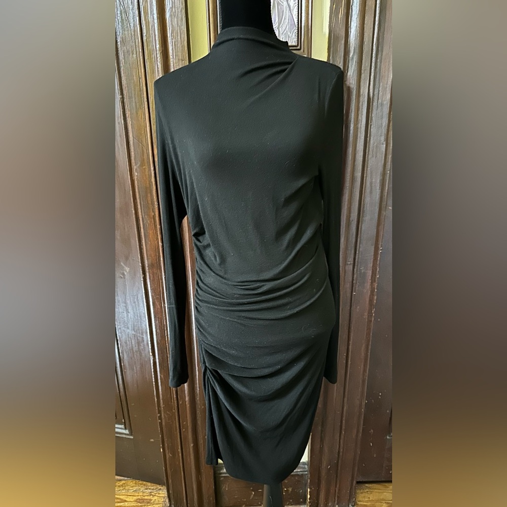 ENZA COSTA Rib Knit Cardigan Midi Dress Tunic M/L